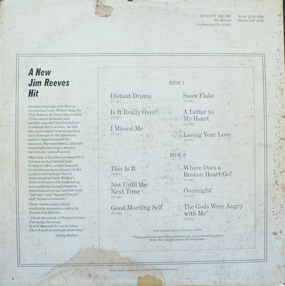 Jim Reeves : Distant Drums (LP, Album, Mono, Roc)