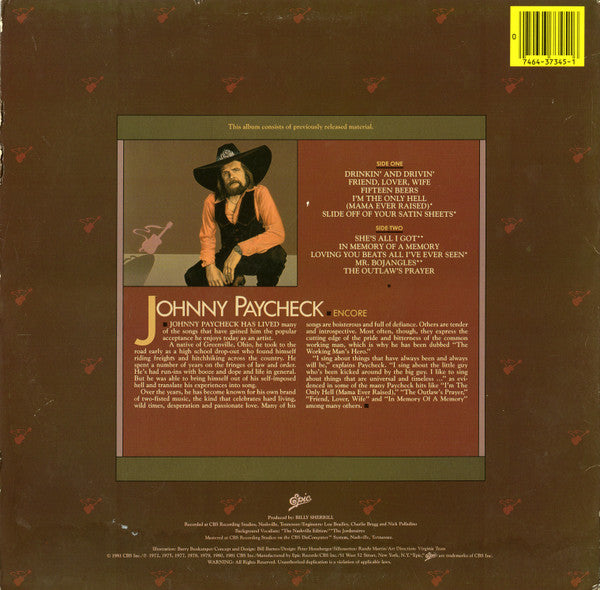 Johnny Paycheck : Encore (LP, Comp)