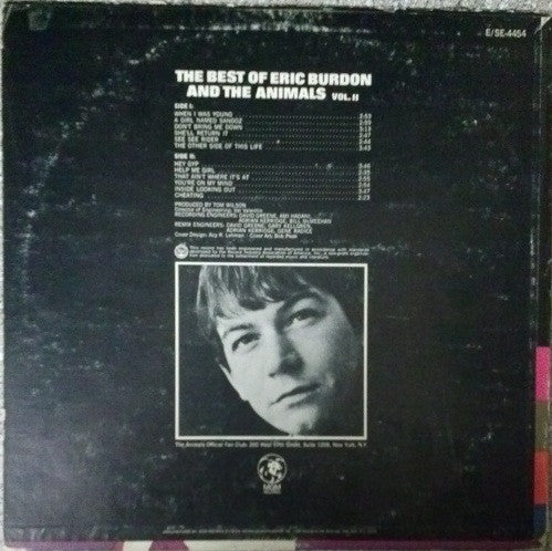 Eric Burdon & The Animals : The Best Of Eric Burdon And The Animals Vol. II (LP, Comp)