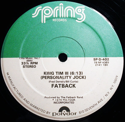 The Fatback Band : You're My Candy Sweet / King Tim III (Personality Jock) (12", Single, Lig)