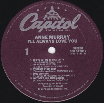 Anne Murray : I'll Always Love You (LP, Album, Club, RE)
