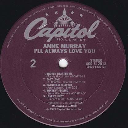 Anne Murray : I'll Always Love You (LP, Album, Club, RE)