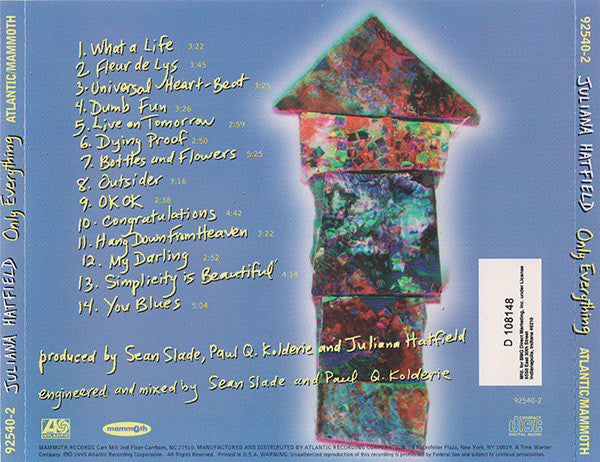 Juliana Hatfield : Only Everything (CD, Album, Club)