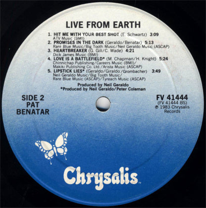Pat Benatar : Live From Earth (LP, Album, PRC)