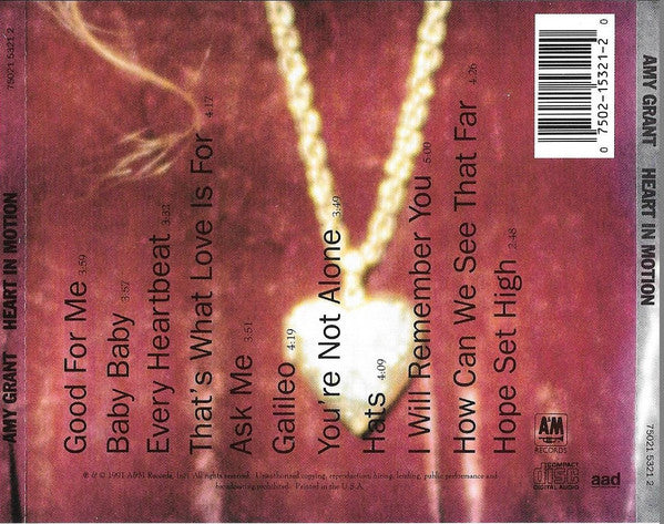 Buy Amy Grant : Heart In Motion (CD, Album) Online for a great