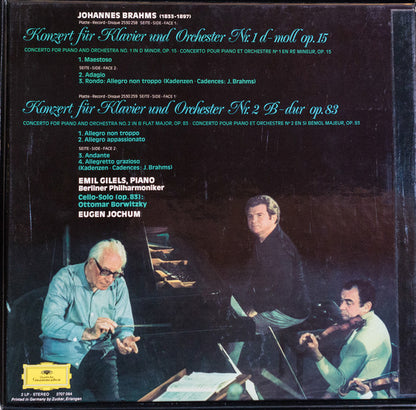 Johannes Brahms - Emil Gilels, Berliner Philharmoniker, Eugen Jochum : Die Klavierkonzerte • The Piano Concertos • Les Concertos Pour Piano (2xLP + Box)