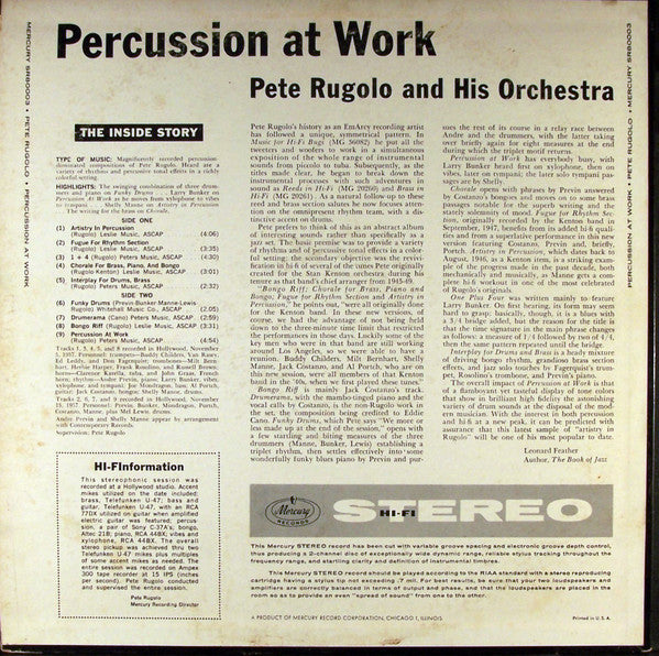 Pete Rugolo : Percussion At Work (LP, Album)