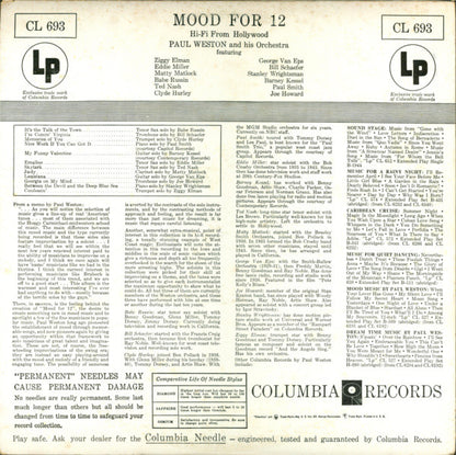 Paul Weston And His Orchestra : Mood For 12 (LP, Album)