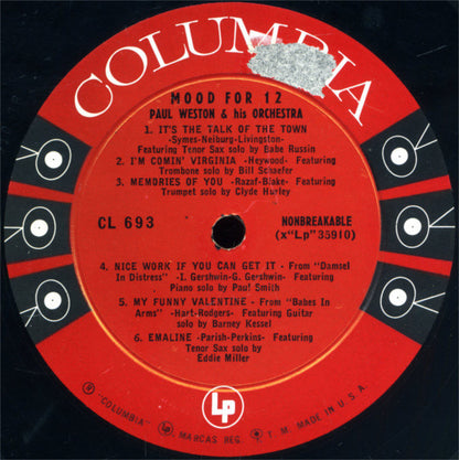 Paul Weston And His Orchestra : Mood For 12 (LP, Album)