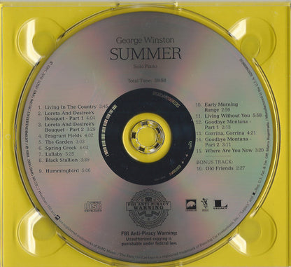 George Winston : Summer (Solo Piano) (CD, Album, Enh, RE, S/Edition)