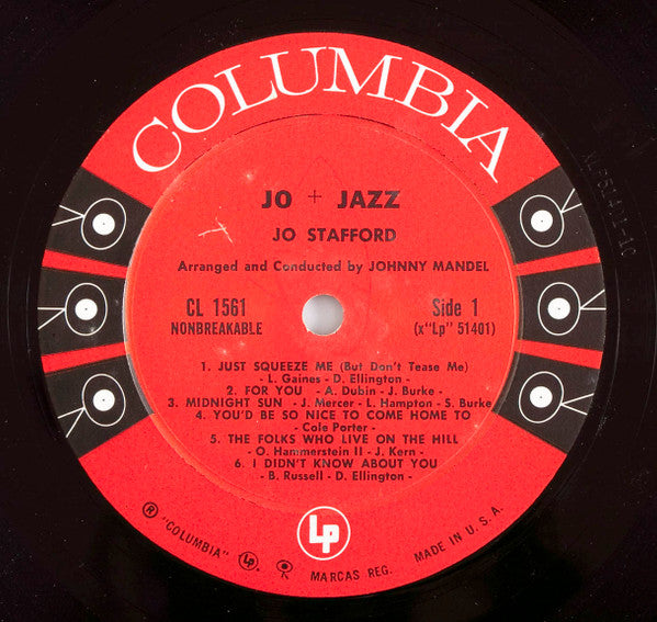 Jo Stafford : Jo + Jazz (LP, Album, Mono)