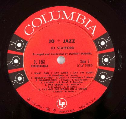 Jo Stafford : Jo + Jazz (LP, Album, Mono)