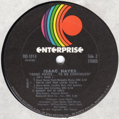 Isaac Hayes : ...To Be Continued (LP, Album, RP)