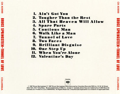 Bruce Springsteen : Tunnel Of Love (CD, Album, RP)