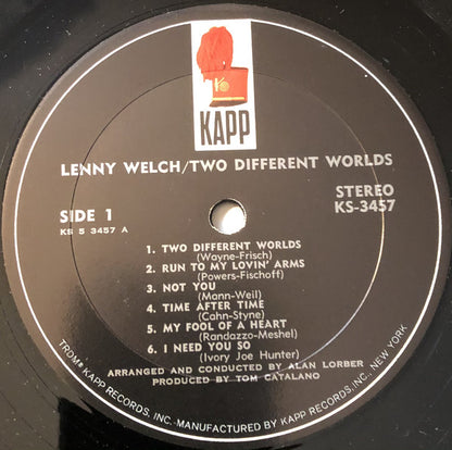 Lenny Welch : Two Different Worlds (LP, Album)