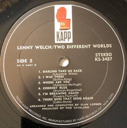 Lenny Welch : Two Different Worlds (LP, Album)