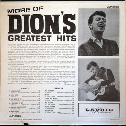 Dion (3) : More Of Dion's Greatest Hits (LP, Comp, Mono)