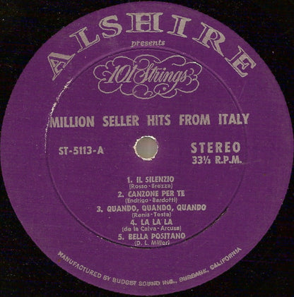 101 Strings : Million Seller Hits From Italy (LP, Album)