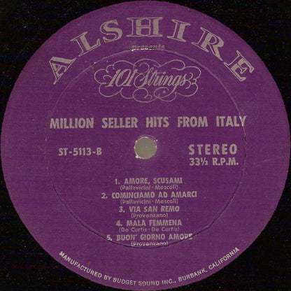 101 Strings : Million Seller Hits From Italy (LP, Album)