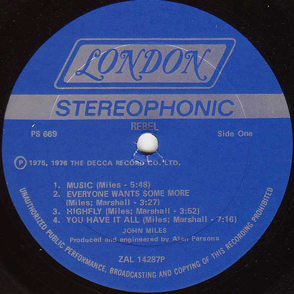 John Miles : Rebel (LP, Album, Pet)