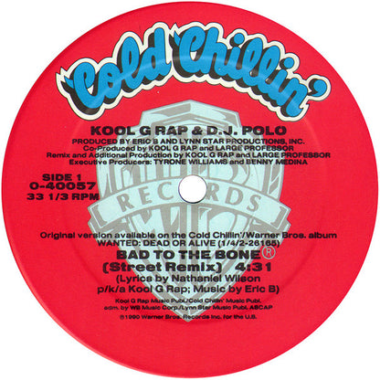 Kool G Rap & D.J. Polo : Bad To The Bone (12", Maxi)
