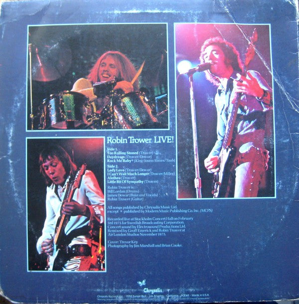 Robin Trower : Robin Trower Live! (LP, Album, RP)