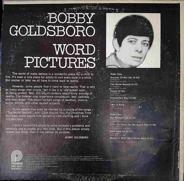 Bobby Goldsboro : Word Pictures (LP, Album, RE)