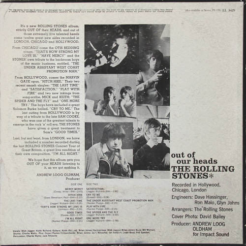 The Rolling Stones : Out Of Our Heads (LP, Album, Mono, RP)