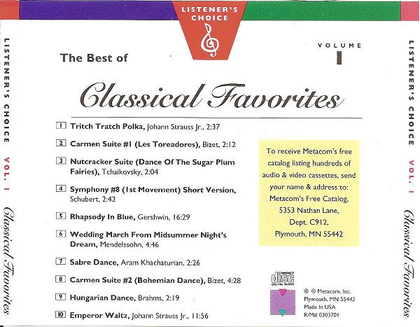Various : The Best Of Classical Favorites (CD, Comp)