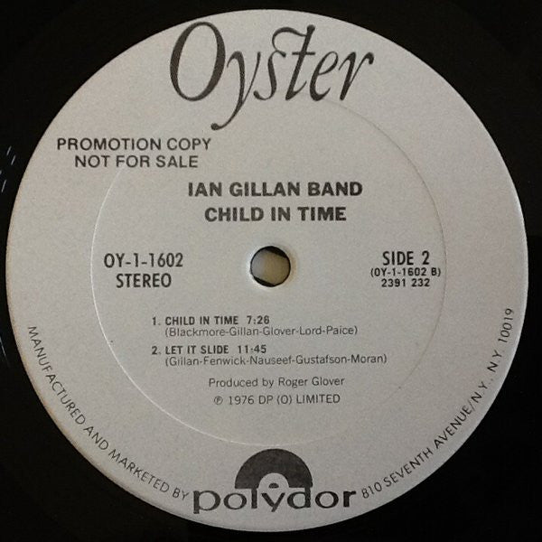 Ian Gillan Band : Child In Time (LP, Album, Promo)