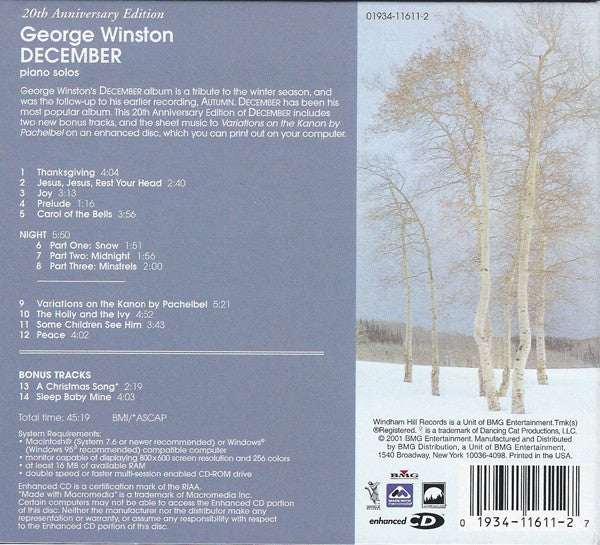 6848] 【貴重】George Winston DECEMBER 6848] 【貴重】George Winston