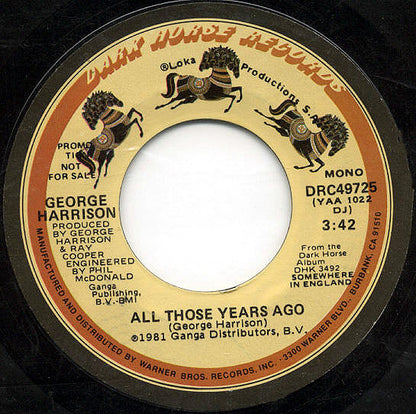 George Harrison : All Those Years Ago (7", Single, Promo)