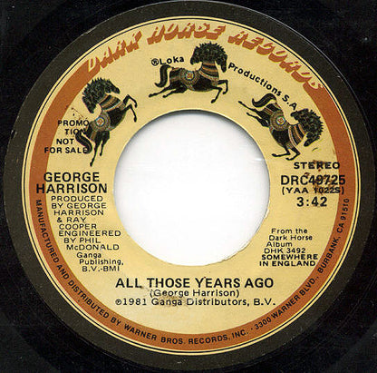 George Harrison : All Those Years Ago (7", Single, Promo)