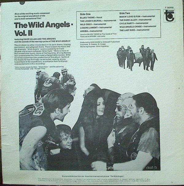 Mike Curb Featuring Davie Allan & The Arrows : The Wild Angels, Volume II (Original Soundtrack) (LP, Album, Mono)