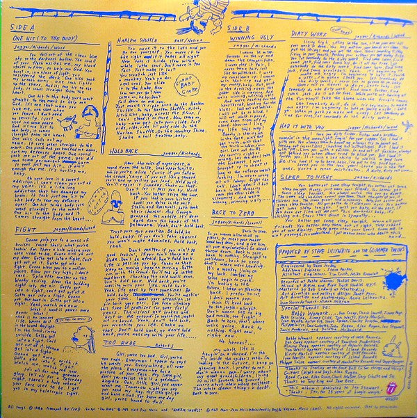 The Rolling Stones : Dirty Work (LP, Album, Pit)