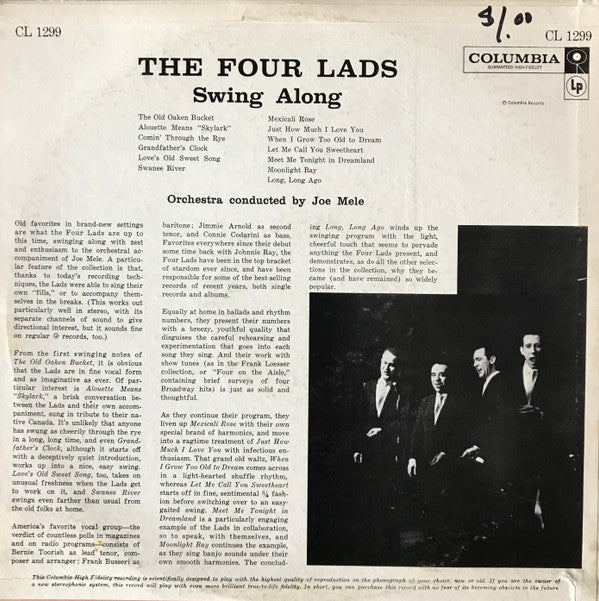The Four Lads : Swing Along (LP, Album)