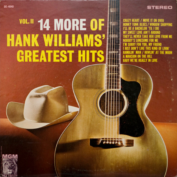Hank Williams : 14 More Of Hank Williams' Greatest Hits Vol. II (LP, Comp, Club, RE)