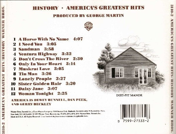 America (2) : History • America's Greatest Hits (CD, Comp, RE)