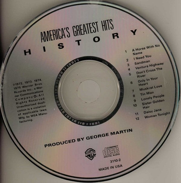 America (2) : History • America's Greatest Hits (CD, Comp, RE)