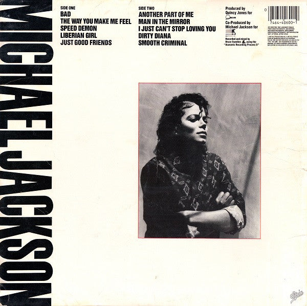 Michael Jackson : Bad (LP, Album, Car)
