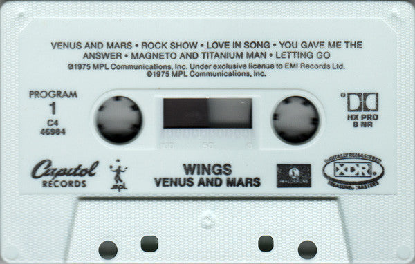 Wings (2) : Venus And Mars (Cass, Album, RE, RM, XDR)