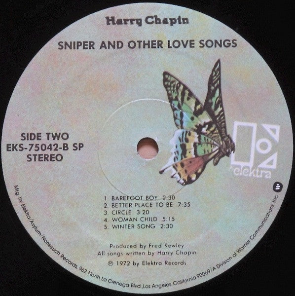 Harry Chapin : Sniper And Other Love Songs (LP, Album, RE, Spe)