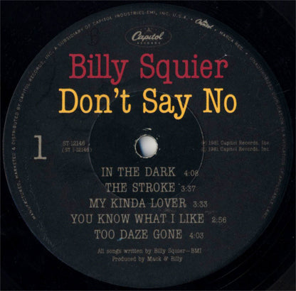 Billy Squier : Don't Say No (LP, Album, Jac)