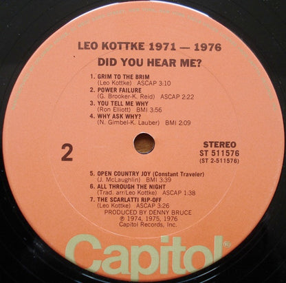 Leo Kottke : 1971-1976 "Did You Hear Me?" (LP, Comp, Club, Ter)