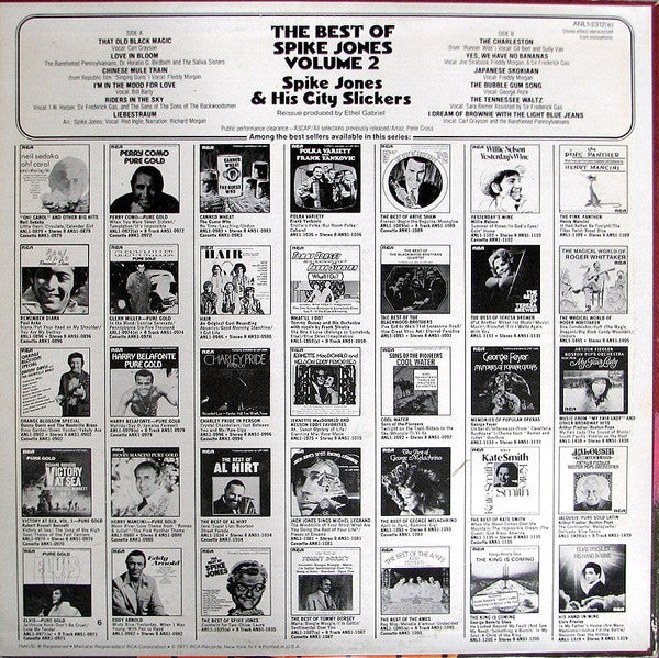 Spike Jones And His City Slickers : The Best Of Spike Jones Vol. 2 (LP, Comp)