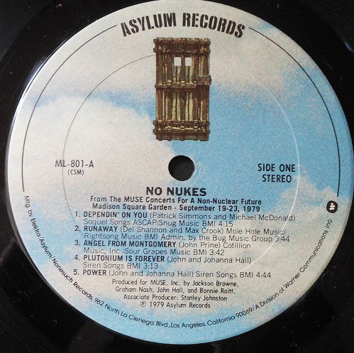 Various : No Nukes - From The Muse Concerts For A Non-Nuclear Future - Madison Square Garden - September 19-23, 1979 (3xLP, Album, San)