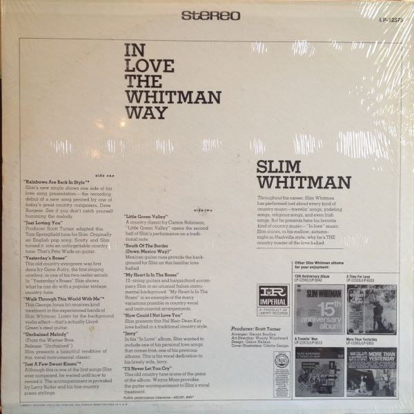 Slim Whitman : In Love The Whitman Way (LP, Album)