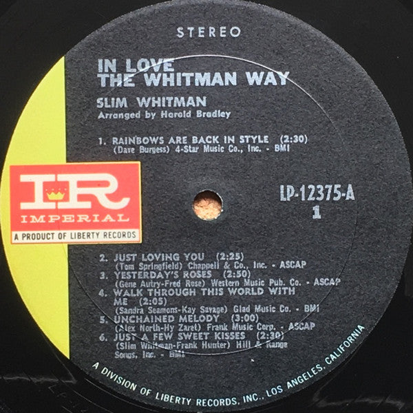 Slim Whitman : In Love The Whitman Way (LP, Album)