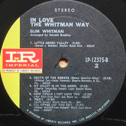 Slim Whitman : In Love The Whitman Way (LP, Album)