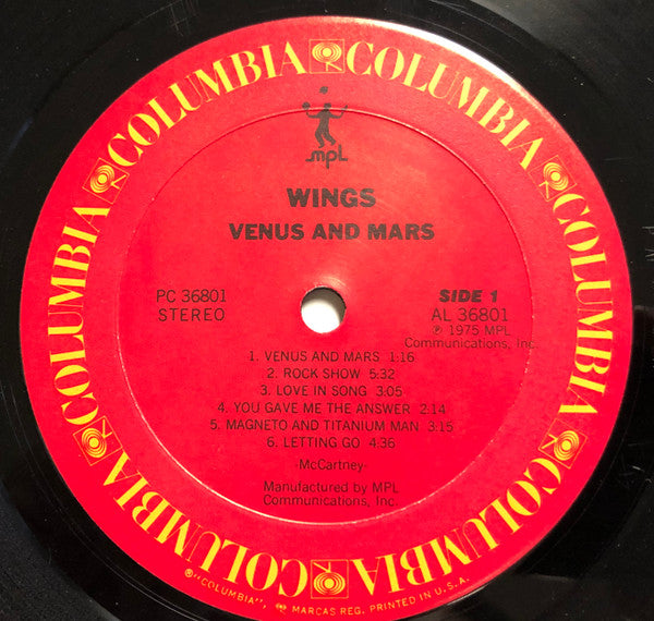 Wings (2) : Venus And Mars (LP, Album, RE, Pit)